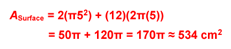Cylinder Surface Area Example 1 - Step 2